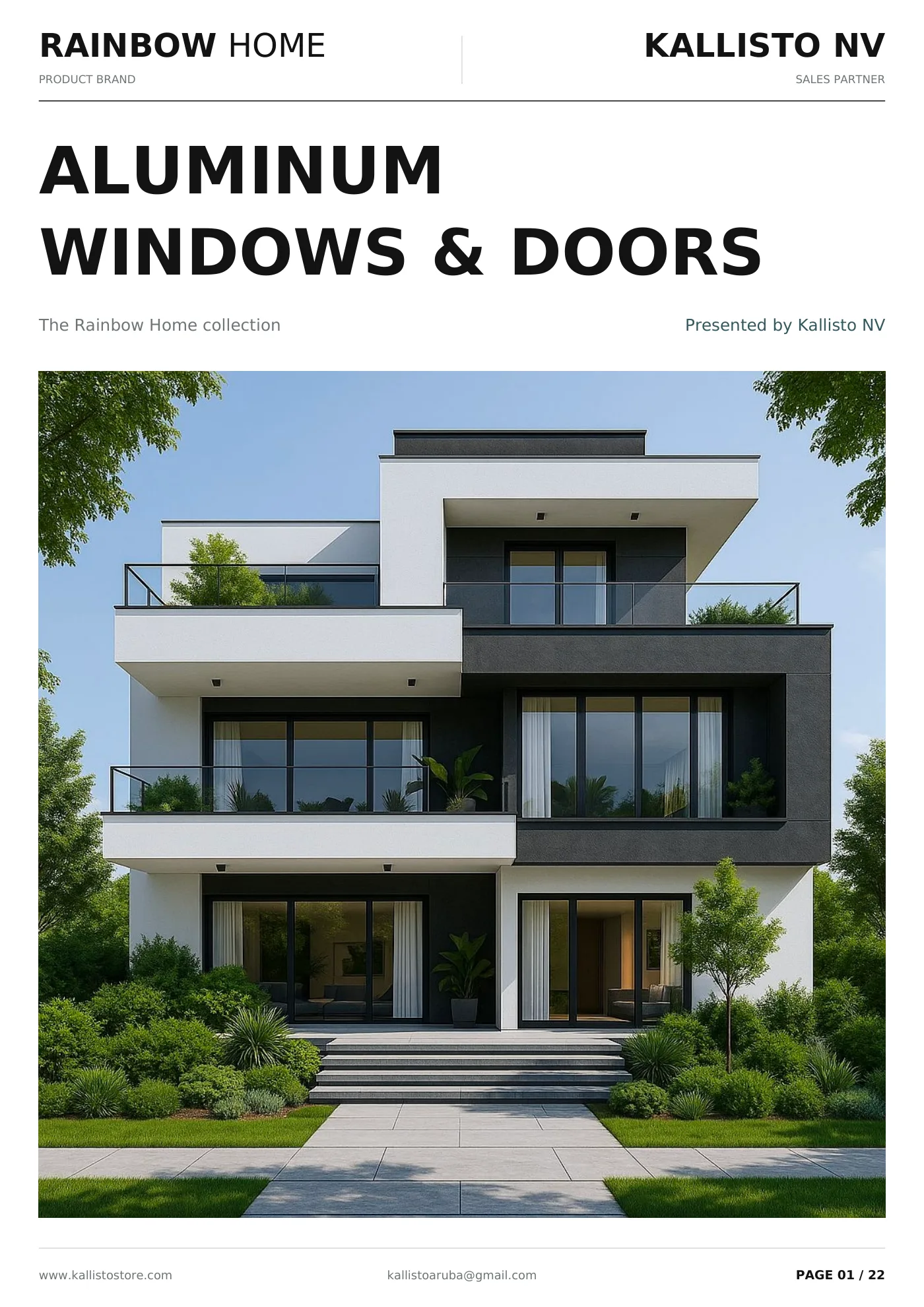 Aluminum Windows & Doors brochure, page 1 of 22