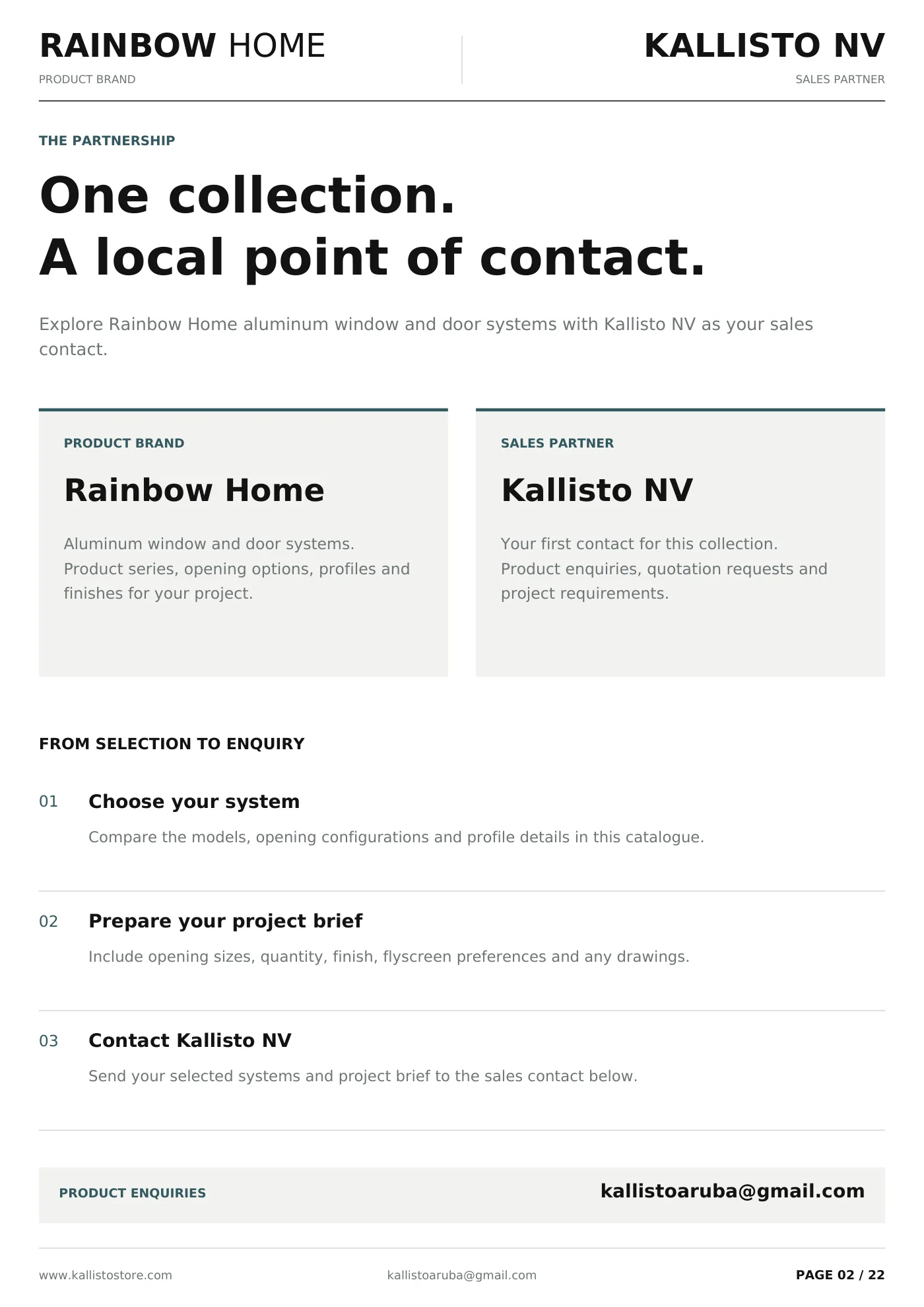 Aluminum Windows & Doors brochure, page 2 of 22