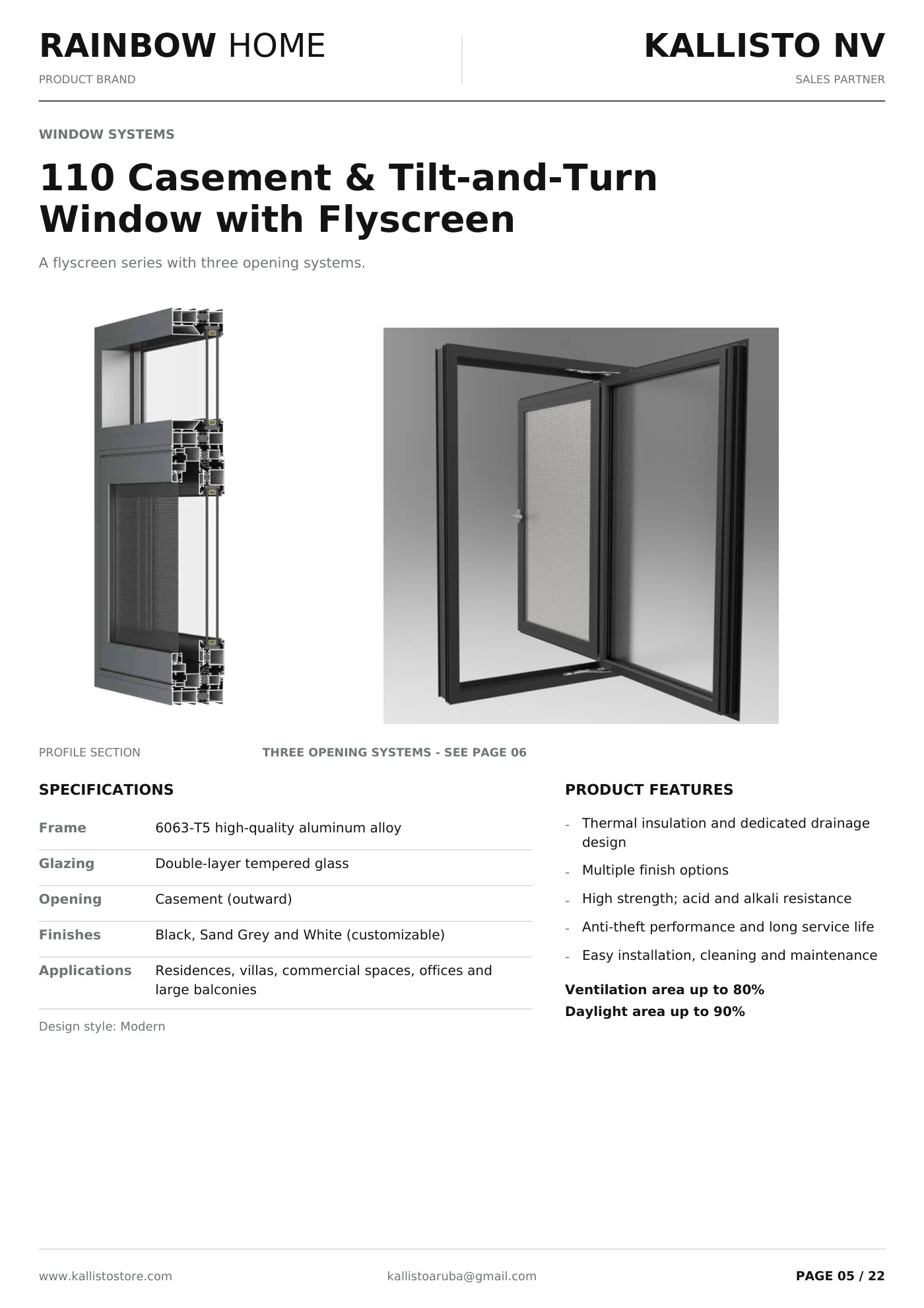 Aluminum Windows & Doors brochure, page 5 of 22