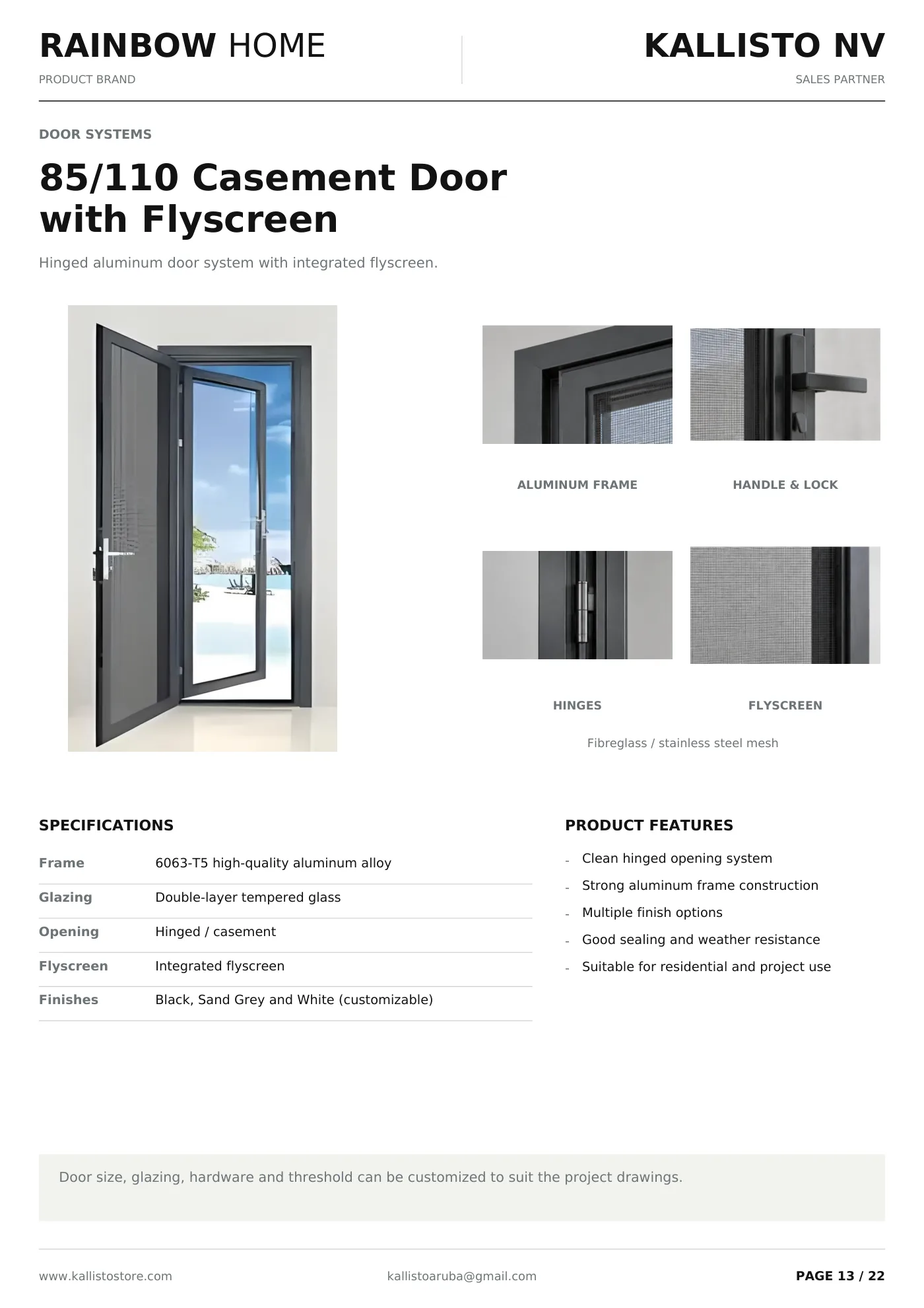 Aluminum Windows & Doors brochure, page 13 of 22