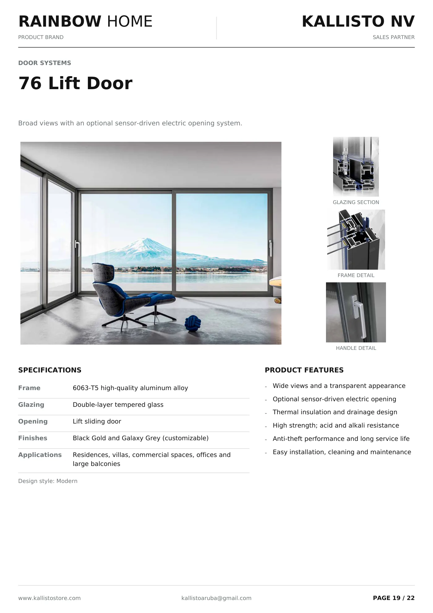 Aluminum Windows & Doors brochure, page 19 of 22