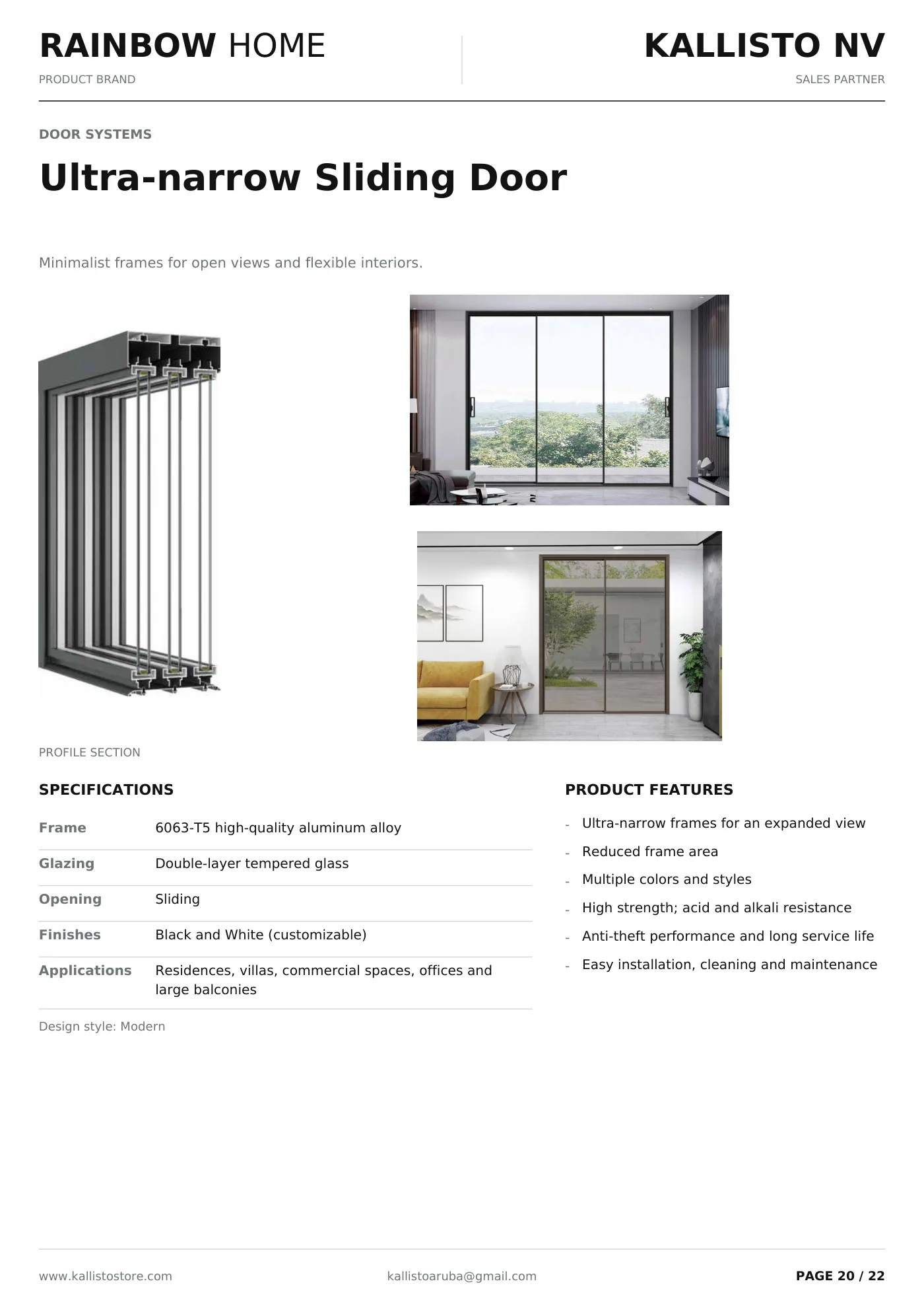 Aluminum Windows & Doors brochure, page 20 of 22