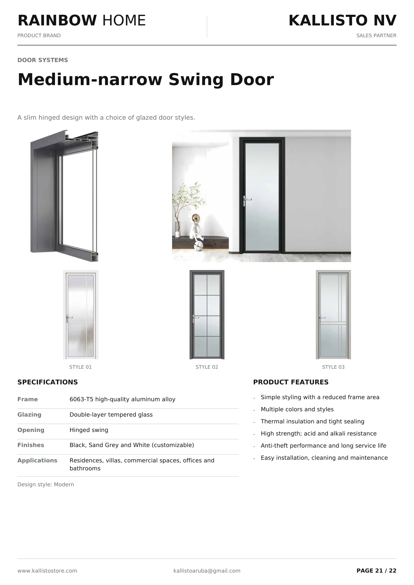 Aluminum Windows & Doors brochure, page 21 of 22
